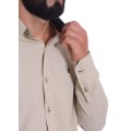 Camisa masculina caqui casual de manga longa