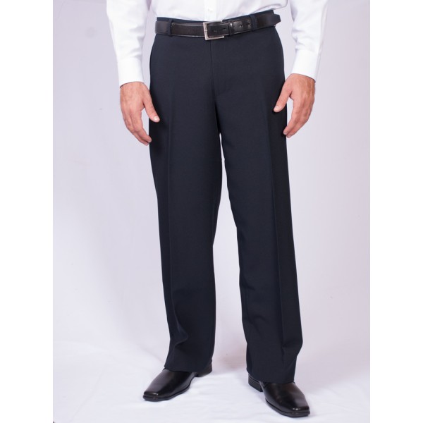 Calça social masculina gabardine sem pregas, marinho