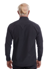 Camisa social preta masculina de algodão