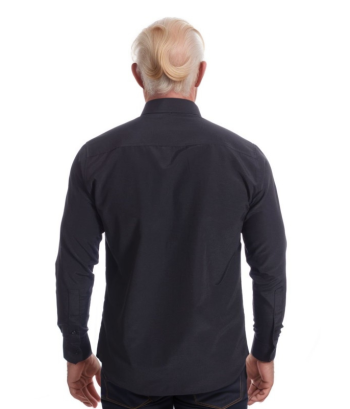 Camisa social preta masculina de algodão