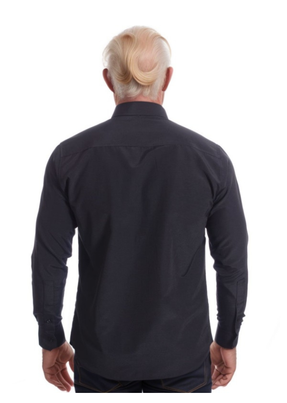 Camisa social preta masculina de algodão
