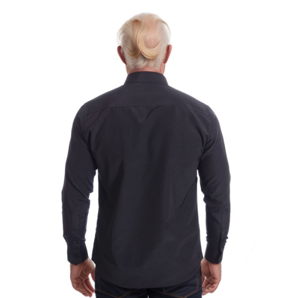 Camisa social preta masculina de algodão