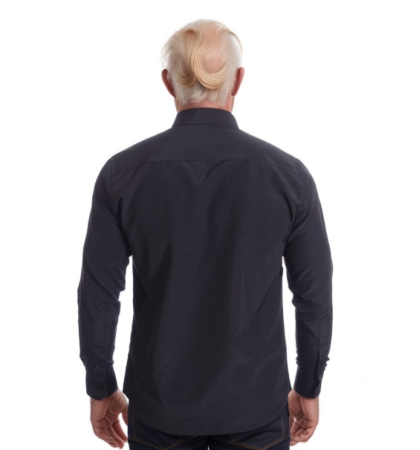 Camisa social preta masculina de algodão