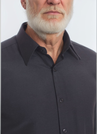 Camisa social preta masculina de algodão