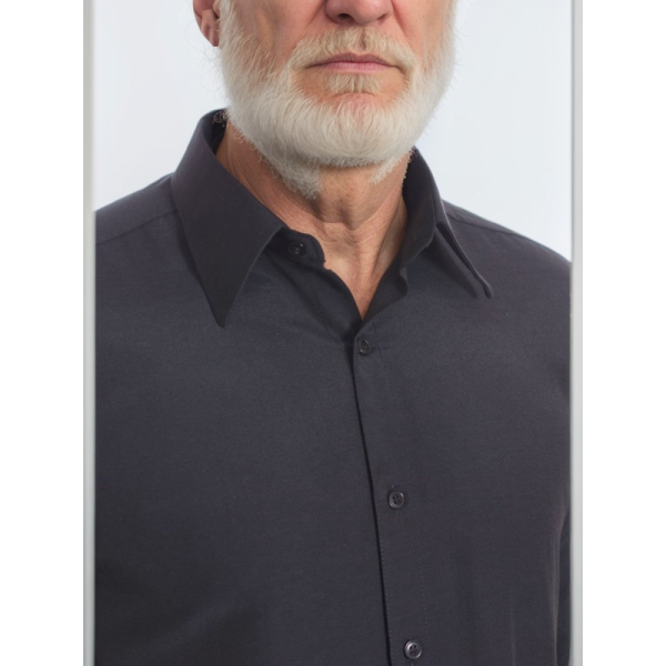 Camisa social preta masculina de algodão