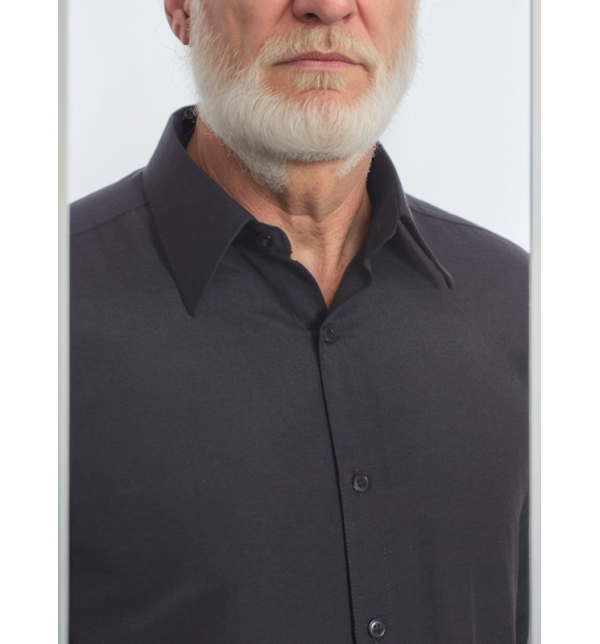 Camisa social preta masculina de algodão