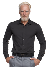 Camisa social preta masculina de algodão
