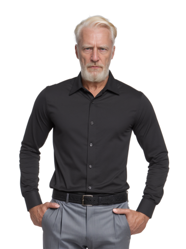 Camisa social preta masculina de algodão