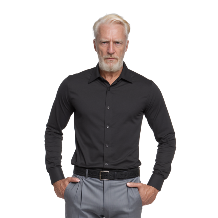 Camisa social preta masculina de algodão