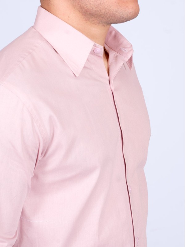 Camisa social nude masculina de algodão de manga longa Camisa social nude masculina de algodão de manga longa