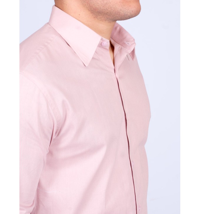 Camisa social nude masculina de algodão de manga longa Camisa social nude masculina de algodão de manga longa