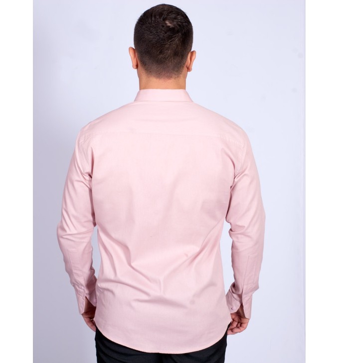 Camisa social nude masculina de algodão de manga longa Camisa social nude masculina de algodão de manga longa