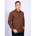 Camisa social marrom masculina de algodão