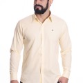 Camisa masculina amarela manga longa em algodão