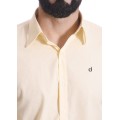 Camisa masculina amarela manga longa em algodão