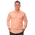 Camisa social salmão masculina de algodão