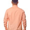 Camisa social salmão masculina de algodão