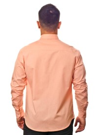 Camisa social salmão masculina de algodão