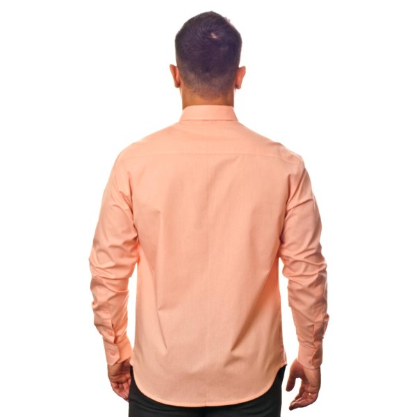 Camisa social salmão masculina de algodão