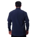 Camisa social azul marinho lisa masculina de algodão