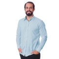 Camisa social azul claro de algodão masculina