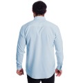 Camisa social azul claro de algodão masculina