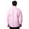 Camisa social rosa masculina manga longa de algodão