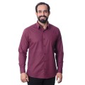 Camisa social bordô masculina manga longa de algodão