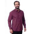 Camisa social bordô masculina manga longa de algodão