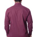 Camisa social bordô masculina manga longa de algodão