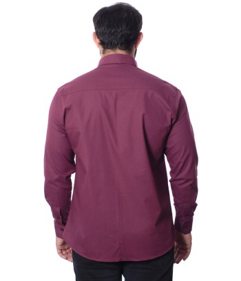 Camisa social bordô masculina manga longa de algodão