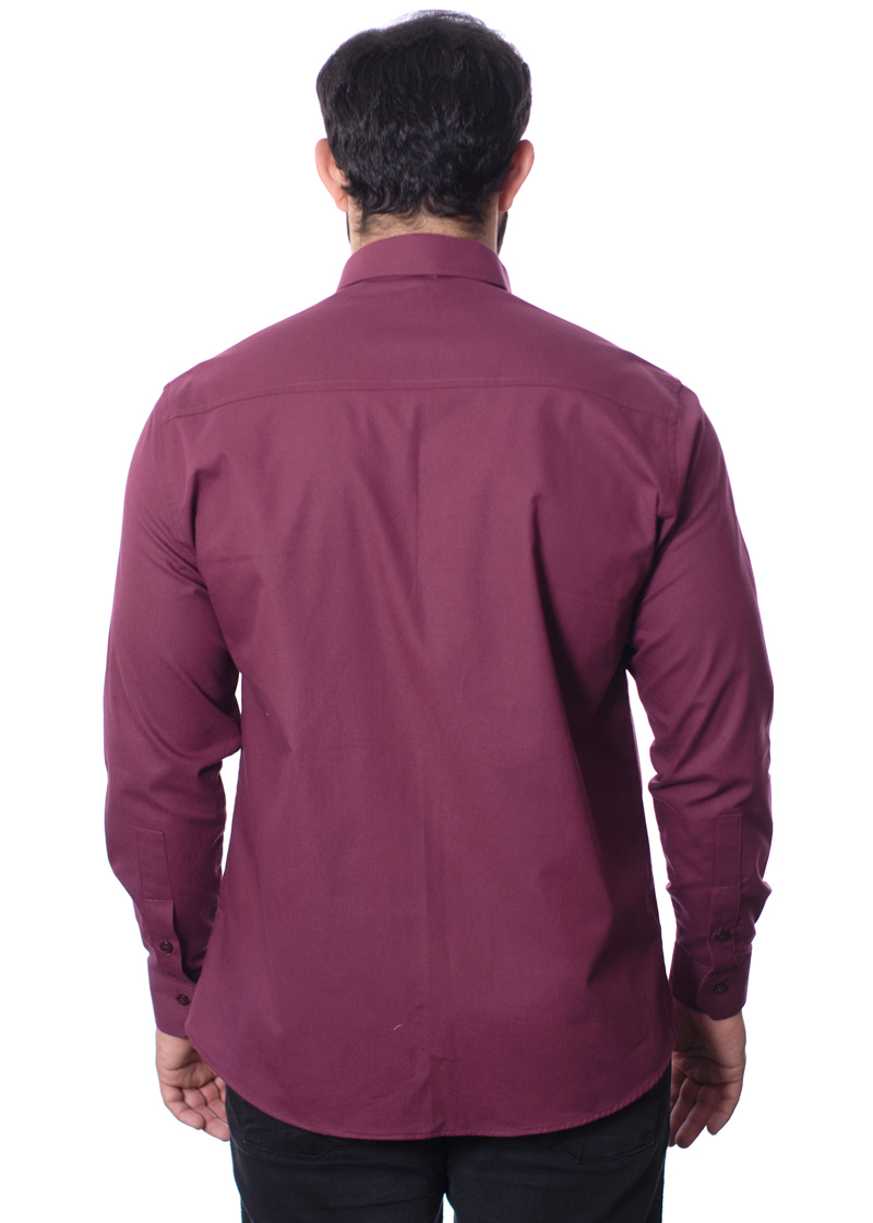 Camisa social bordô masculina manga longa de algodão