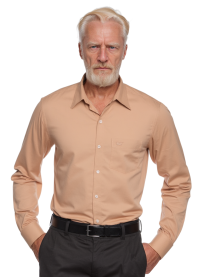 Camisa social bege masculina de algodão