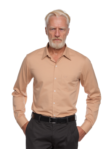 Camisa social bege masculina de algodão