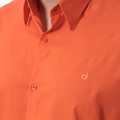 Camisa social laranja masculina de algodão