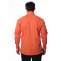 Camisa social laranja masculina de algodão