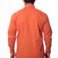 Camisa social laranja masculina de algodão