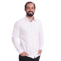 Camisa social branca masculina de algodão