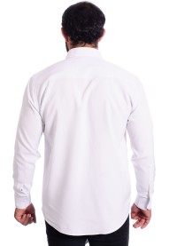 Camisa social branca masculina de algodão