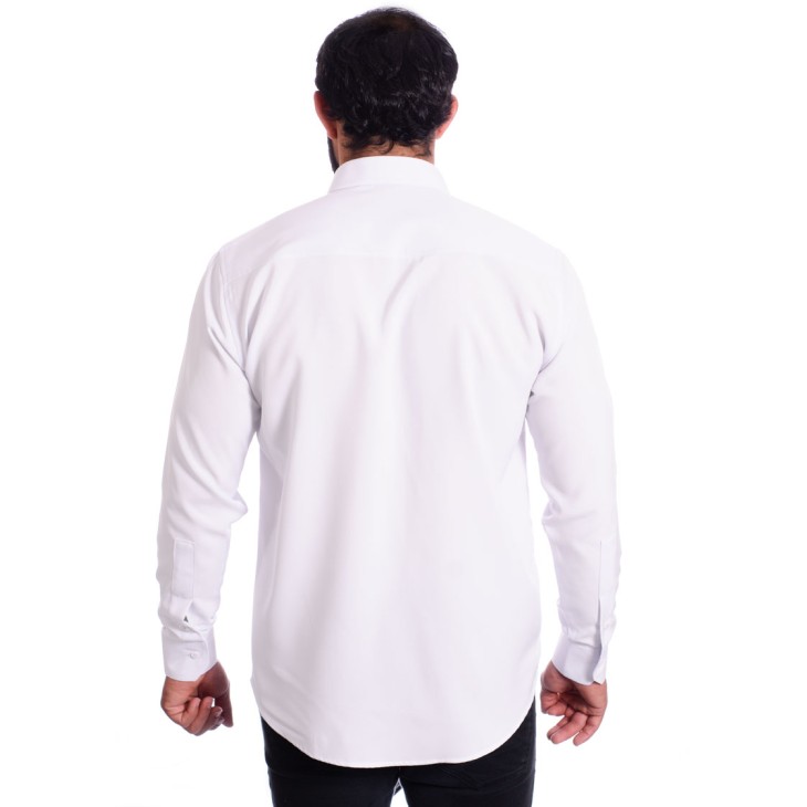 Camisa social branca masculina de algodão