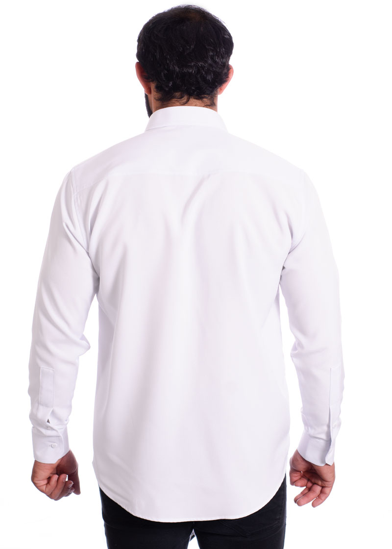 Camisa social branca masculina de algodão