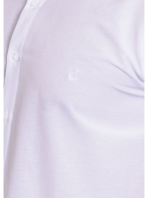 Camisa social masculina de algodão manga curta, branca