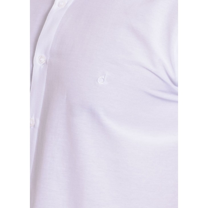 Camisa social masculina de algodão manga curta, branca