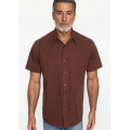 Camisa social masculina de algodão manga curta, marrom Camisa social masculina de algodão manga curta, marrom