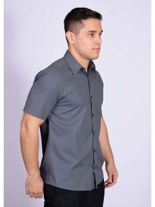 camisa masculina de algodão manga curta