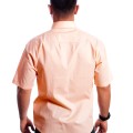 Camisa social masculina de algodão manga curta, salmão