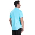 Camisa social masculina de algodão manga curta, turquesa Camisa social masculina de algodão manga curta, turquesa