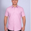 Camisa social masculina de algodão manga curta lilás