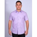 Camisa social lilás masculina de manga curta