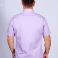 Camisa social lilás masculina de manga curta